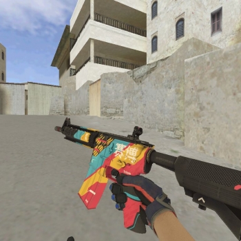 M4A4 Cyber Security + Gloves Marble fade